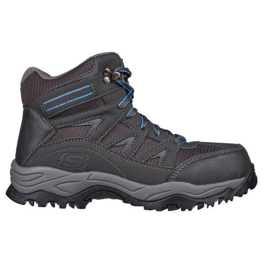 Botín De Seguridad Skechers Pomeria Gris Celeste Mujer