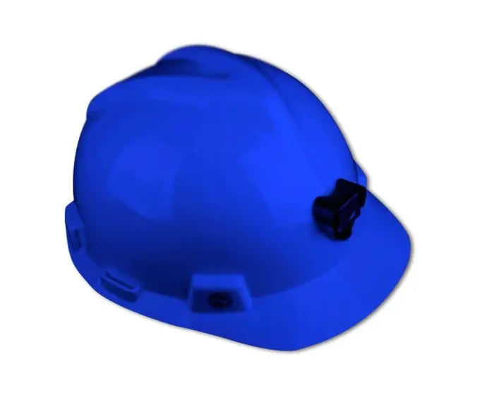 Casco MSA V-GARD con Porta Lámpara y Arnés de tela Azul