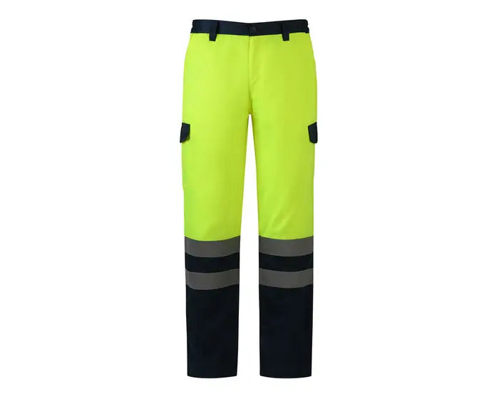 Pantalón Cargo Gabardina Bicolor Geolite Amarillo Azul