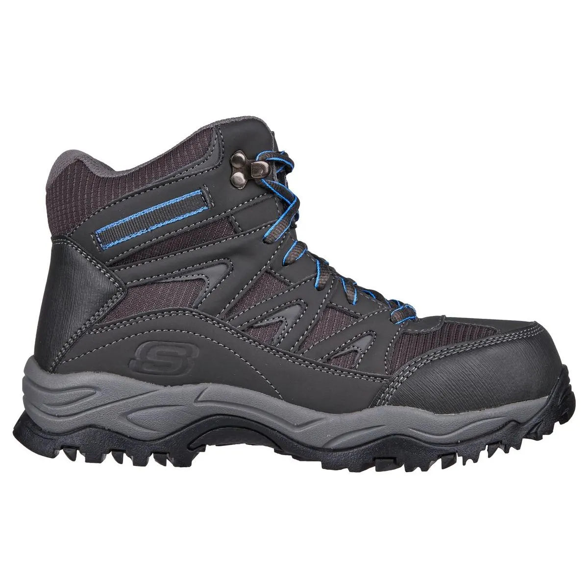 Botín De Seguridad Skechers Pomeria Gris Celeste Mujer