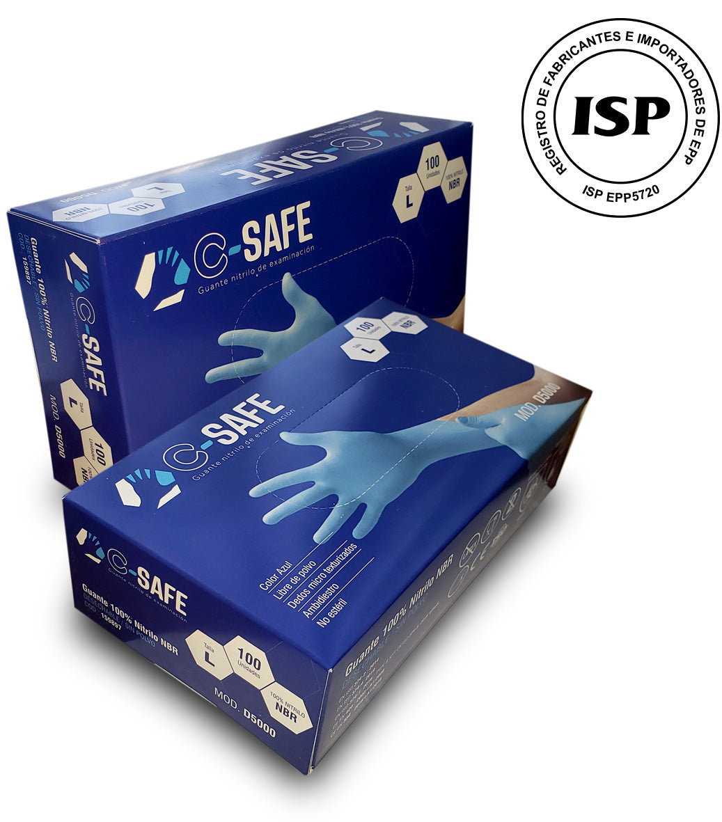 GUANTE C-SAFE NITRIL S/P AZUL