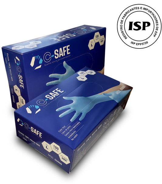 GUANTE C-SAFE NITRIL S/P AZUL