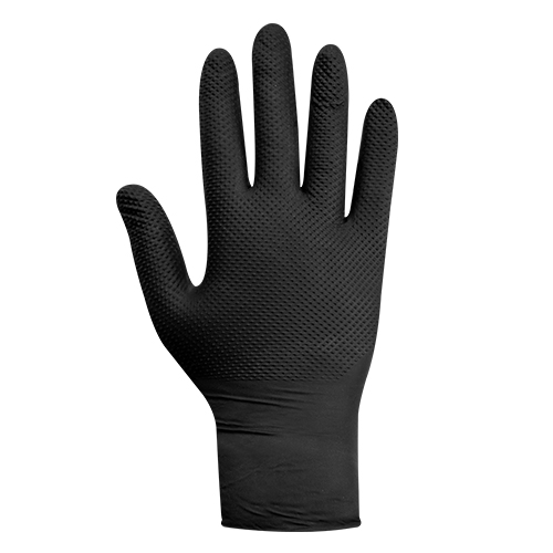 GUANTE RAVEN NITRILO TEXTURIZADO NEGRO 8.0 GR (CAJA 100 UNIDADES )