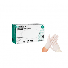 Guantes de Látex Tresor Examinación con Polvo Blanco 100 Unidades