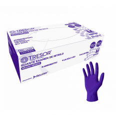 Guantes de Nitrilo Tresor Examinación Sin Polvo Talla M 100 Unidades