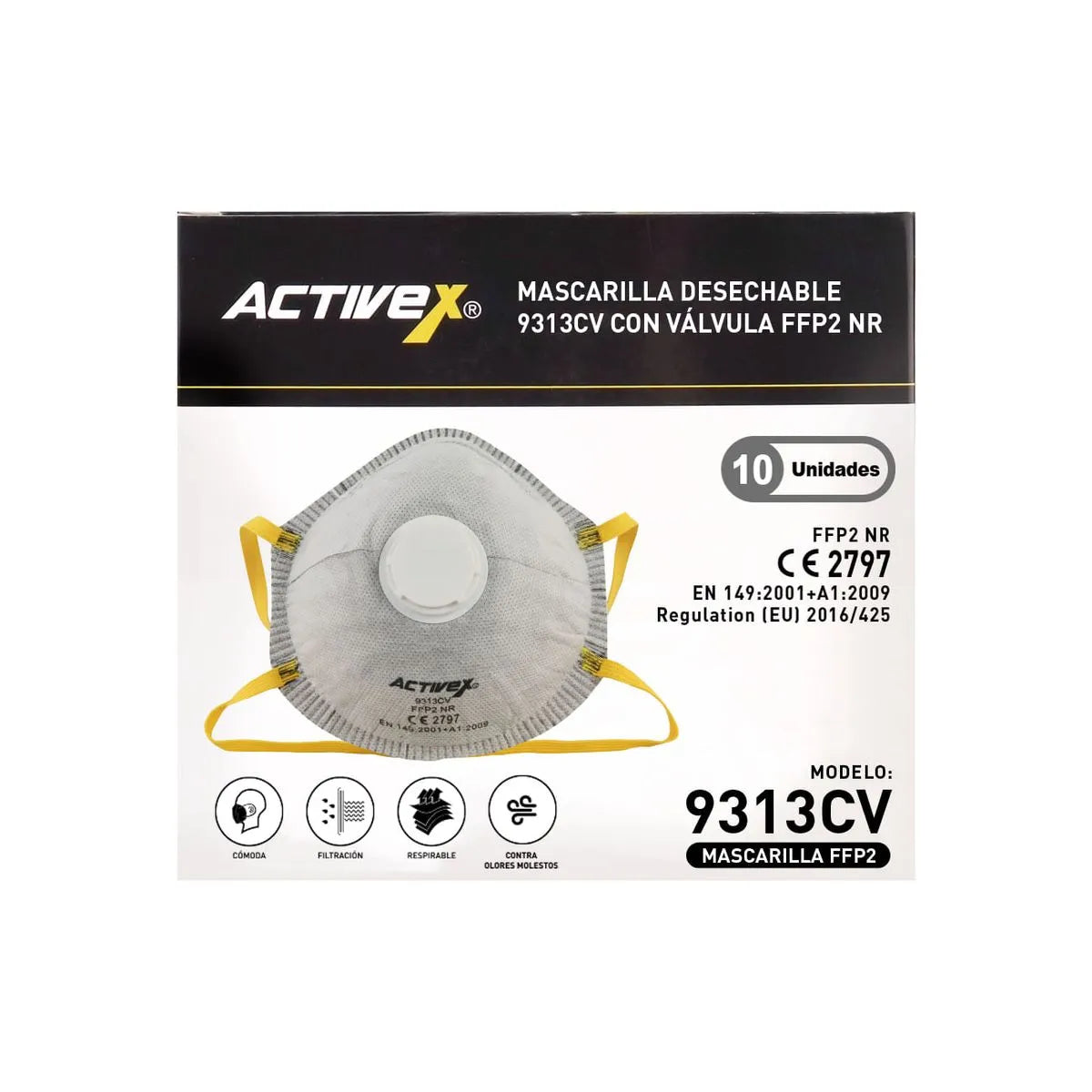 Mascarilla Con Válvula FFP2 Nr Alivio De Olores (Caja 10 Un)