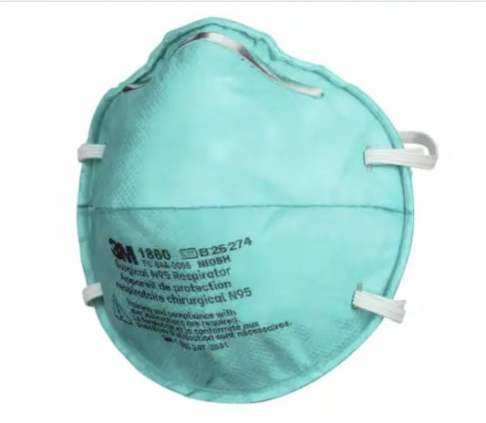 Respirador de Asistencia Médica para Partículas y Mascarilla Quirúrgica 3M™ 1860, X20