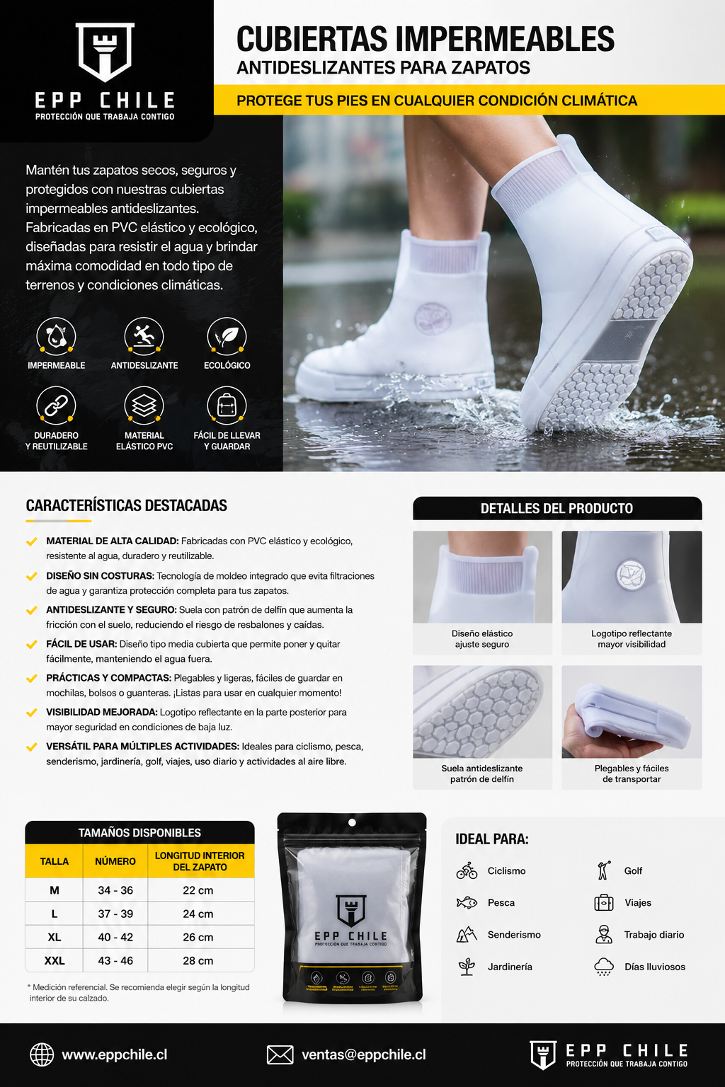 Protector de Calzado de Silicona Impermeable Antideslizante
